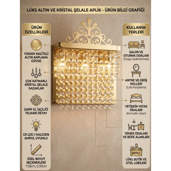 APLİK 30 CM GOLD