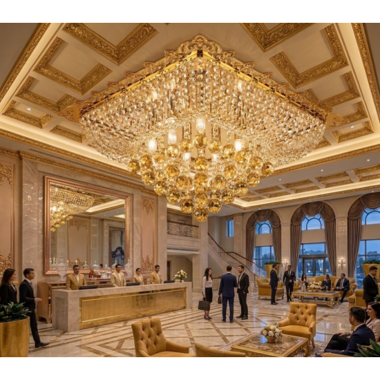 HANEDAN 60X60 KARE AVİZE GOLD